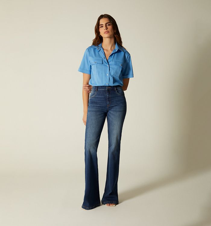Blusa manga corta de boton