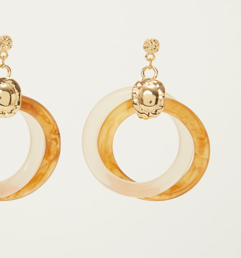 Aretes aros bicolor resina