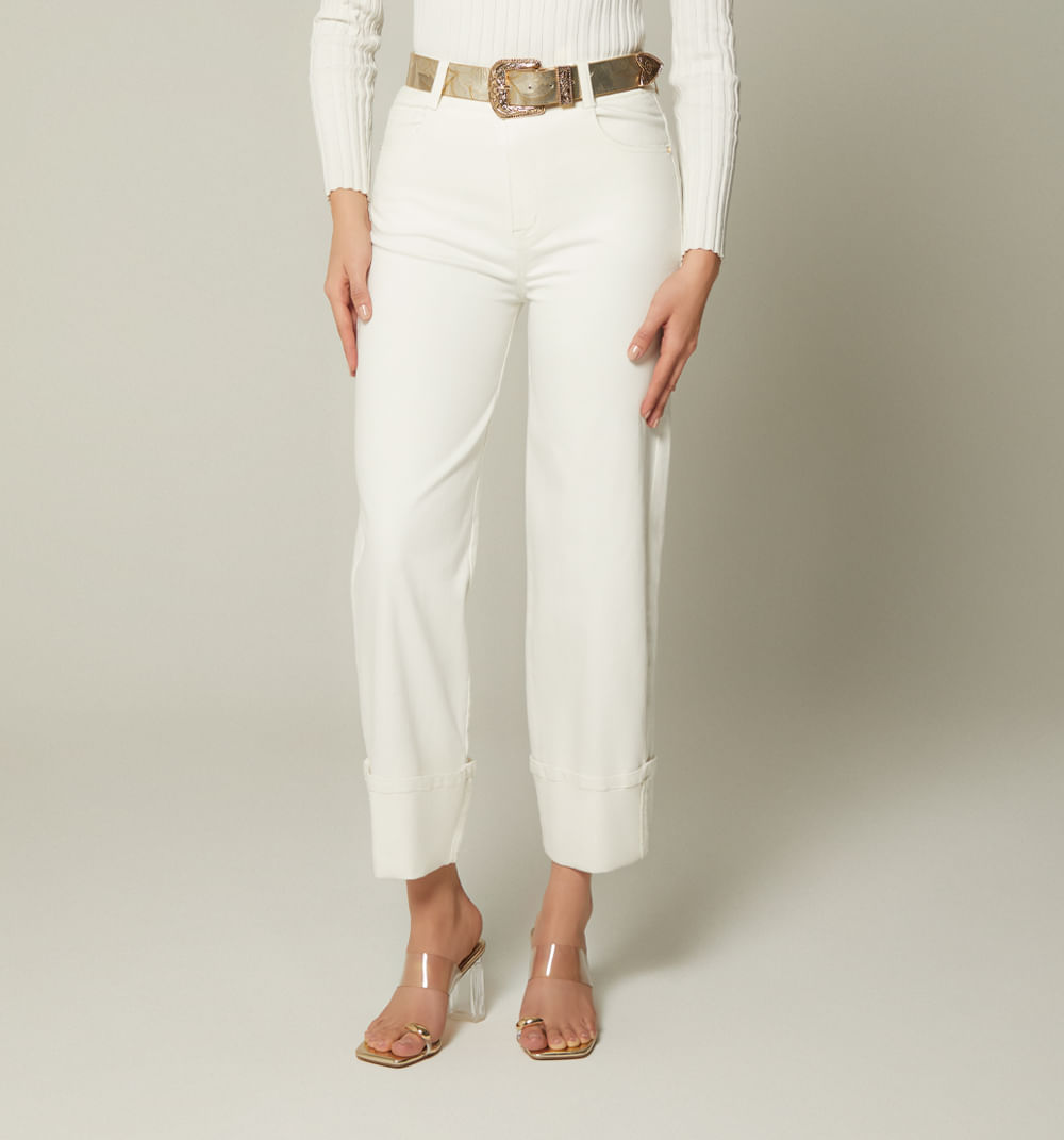 Jean skinny tiro alto guardapolvo correa