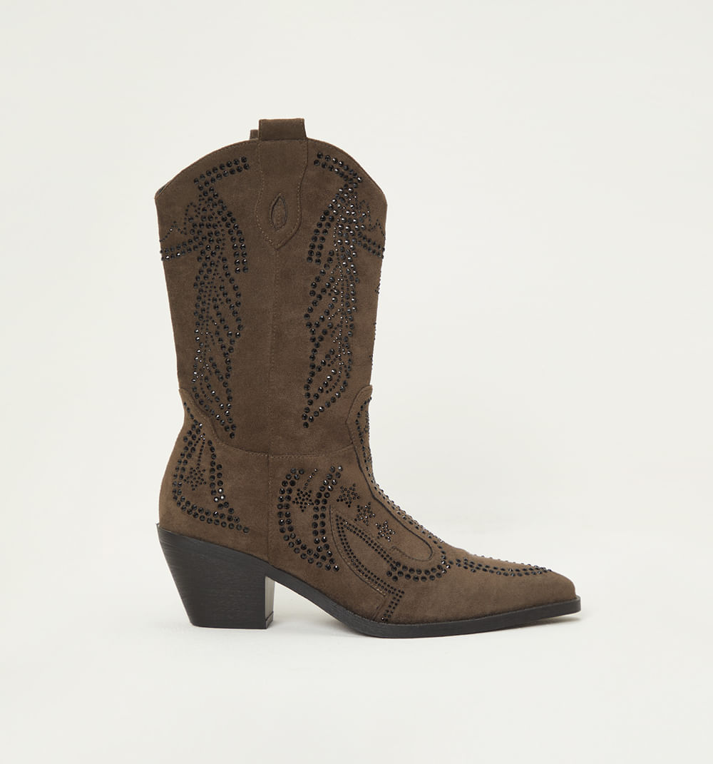 Bota caña media con hot fix