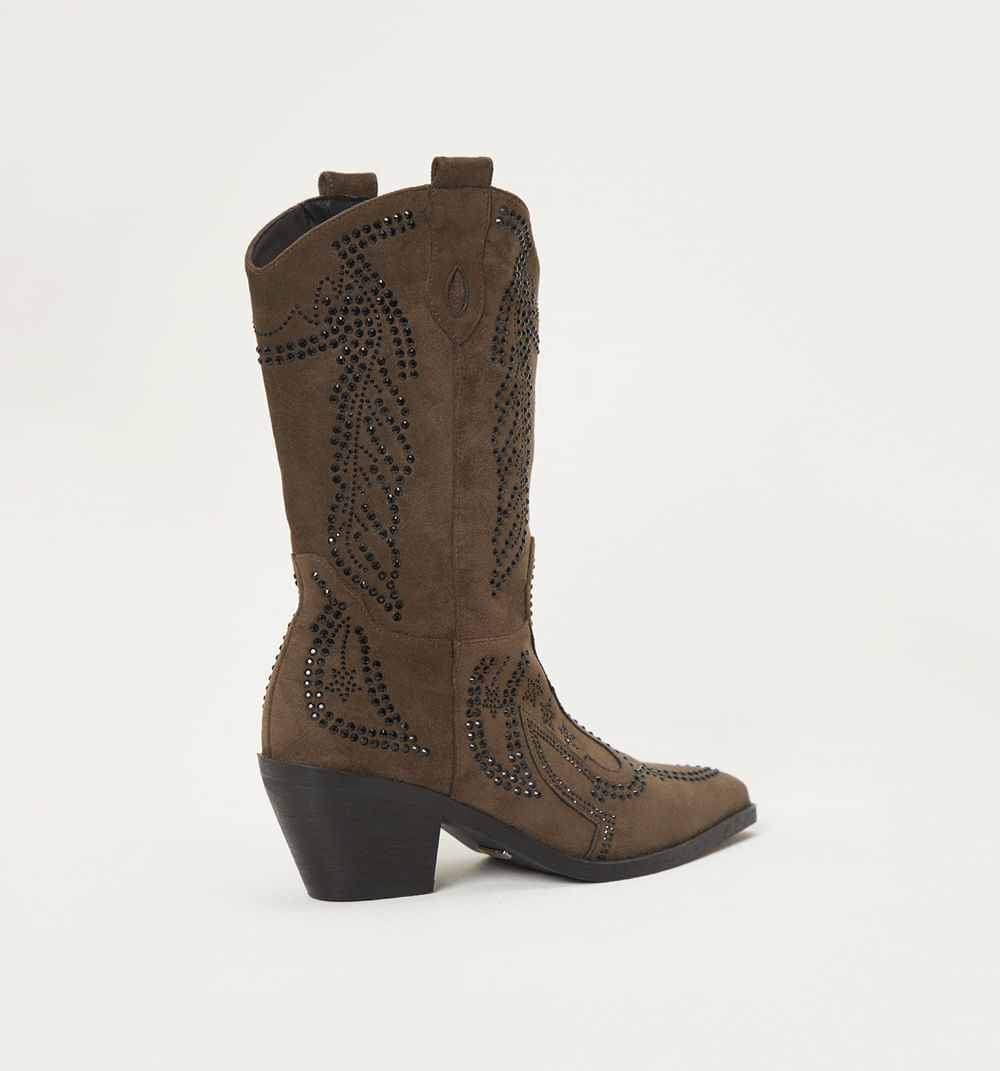 Bota caña media con hot fix