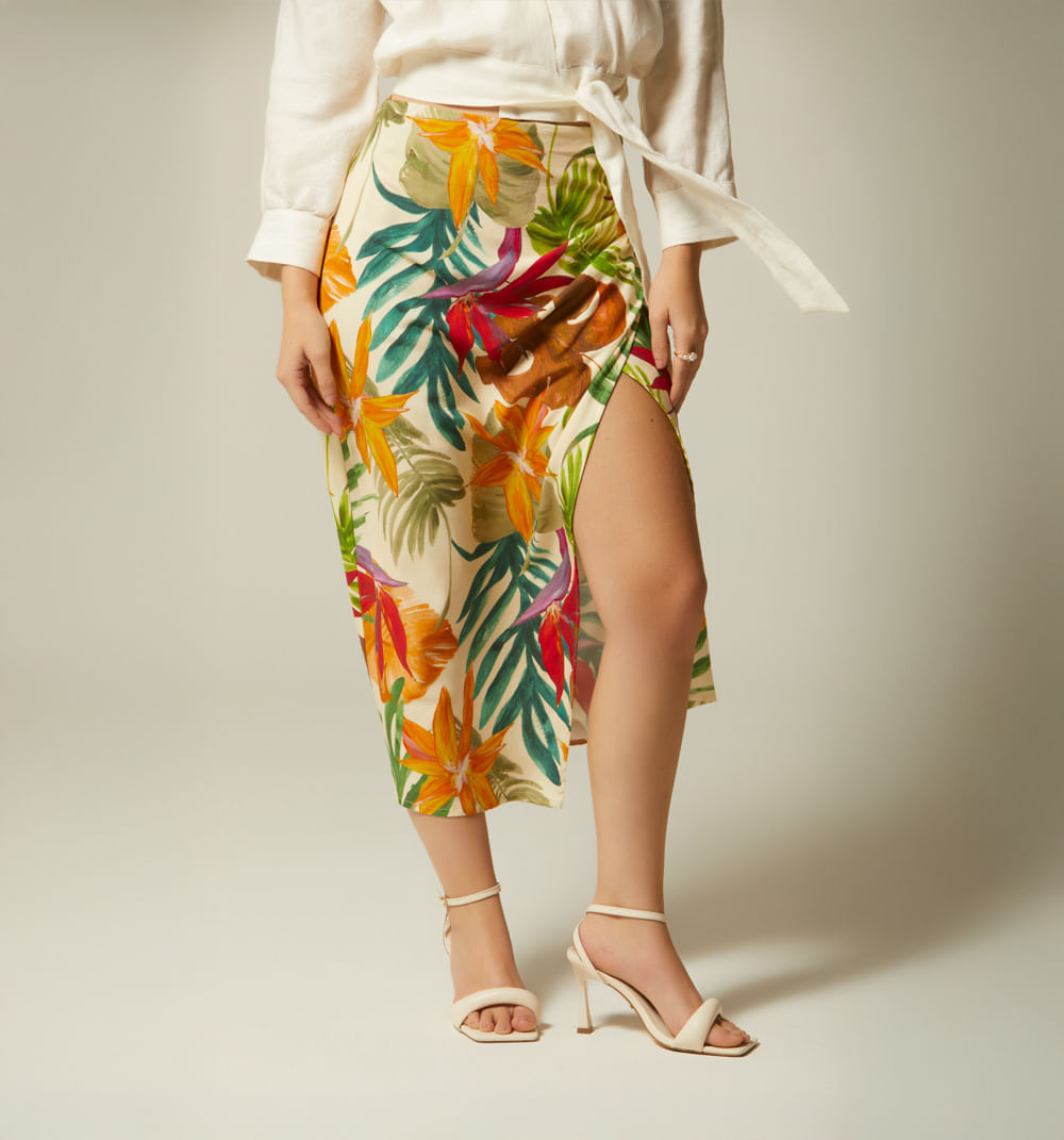 Falda midi cruzada