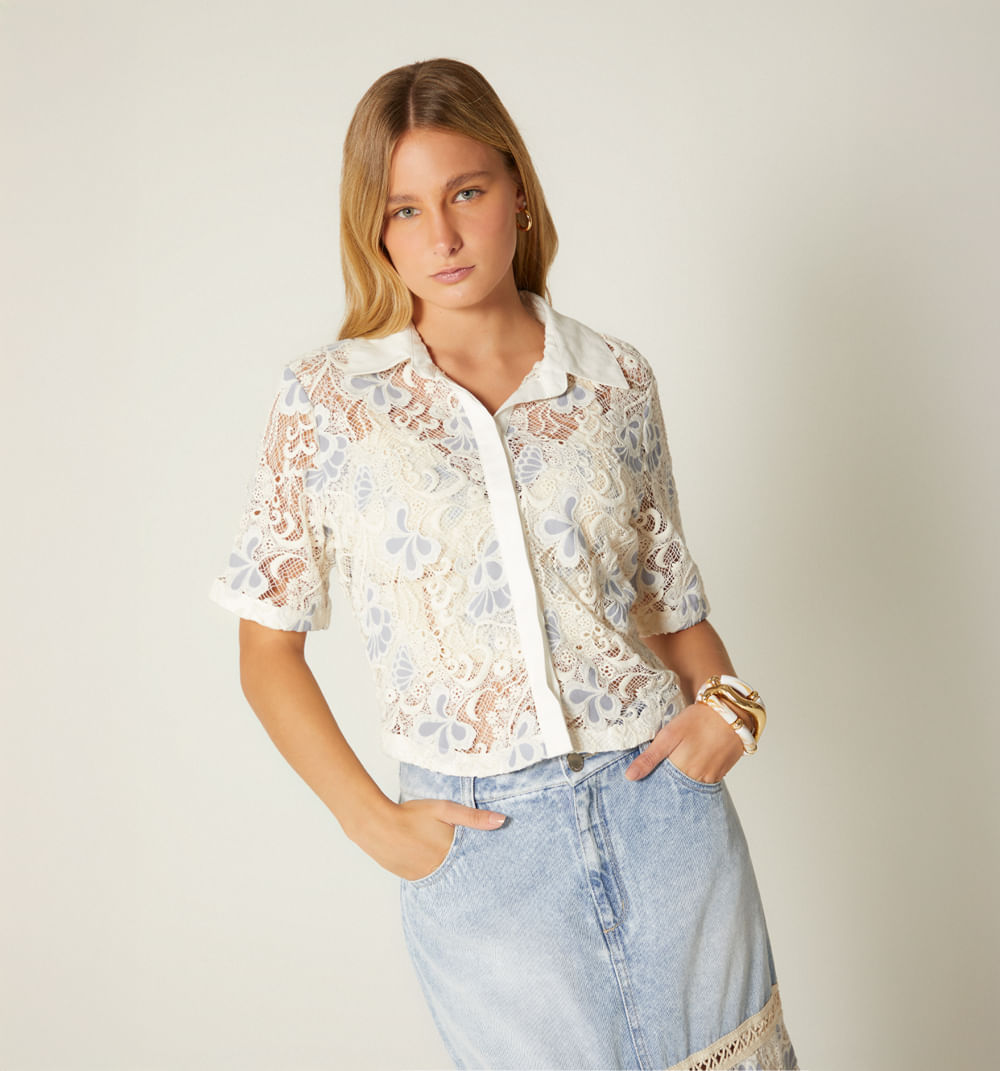 Blusa camisera manga corta