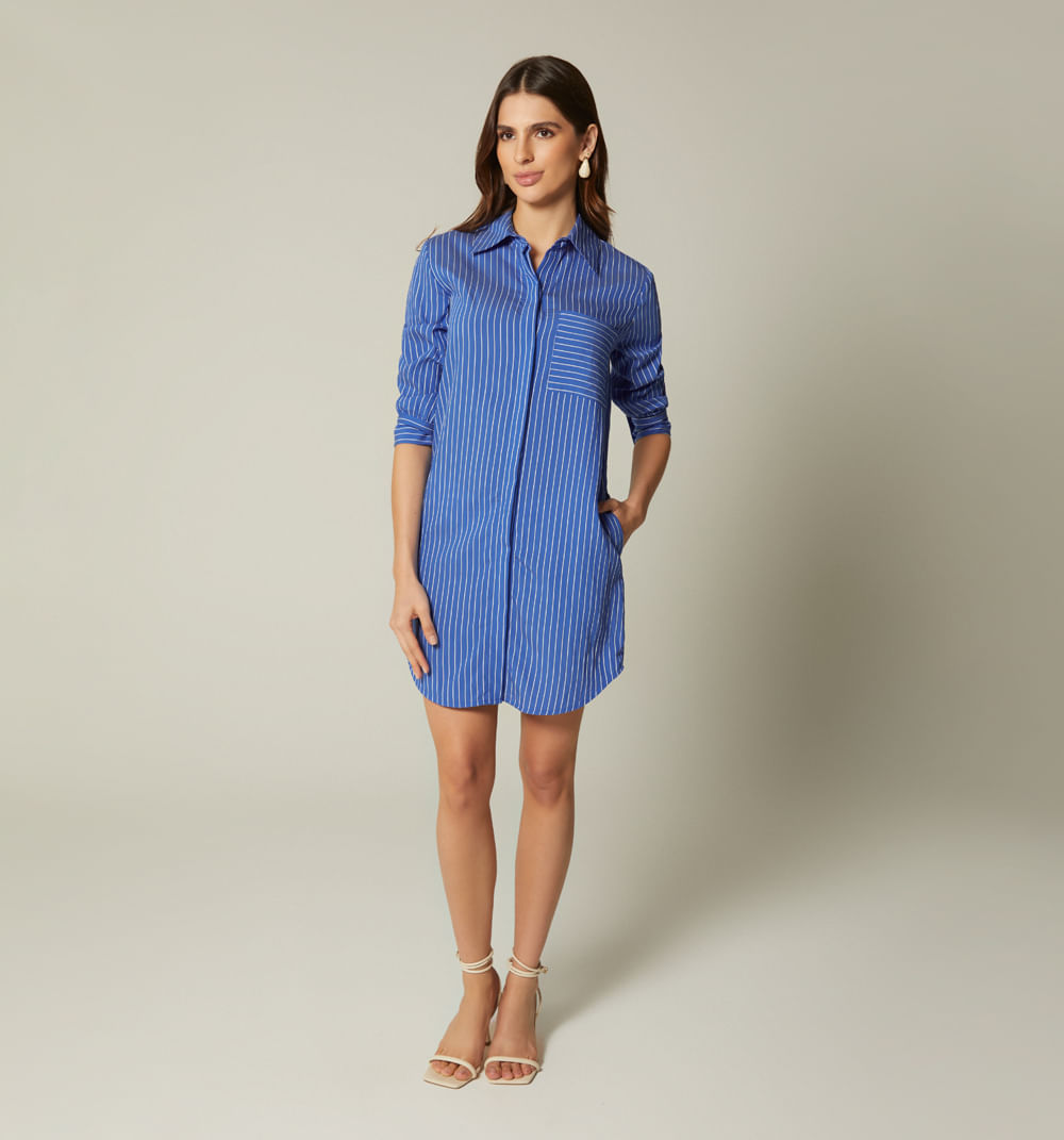 Vestido camisero manga 3/4
