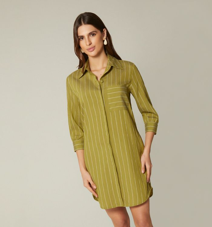 Vestido camisero manga 3/4