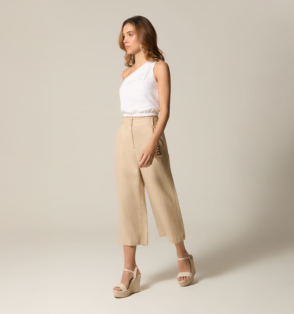 Pantalon tiro alto culotte