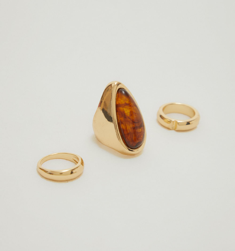Anillos resina y argollas set x3
