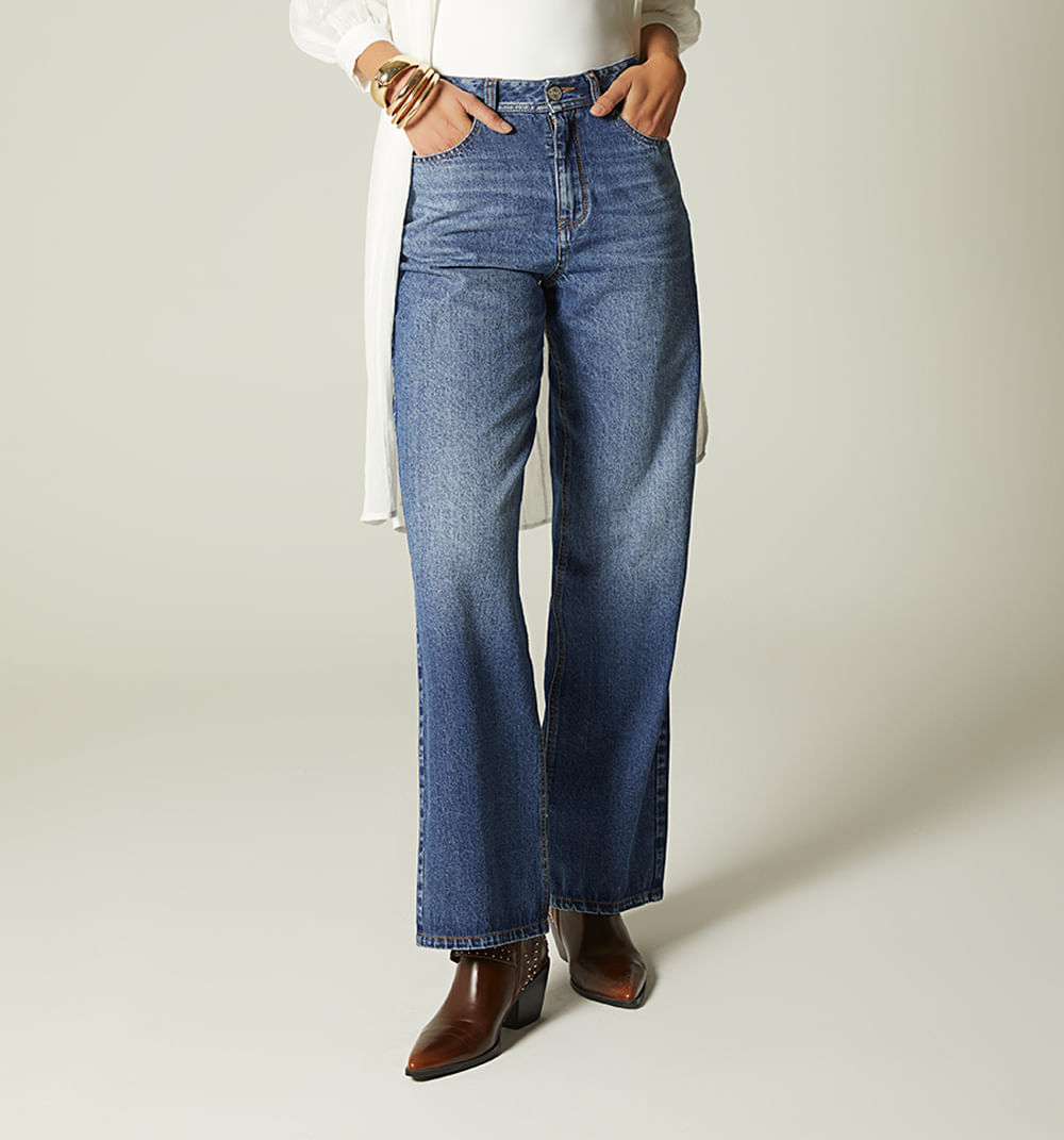 Jean bota recta collins tiro alto 5 bol