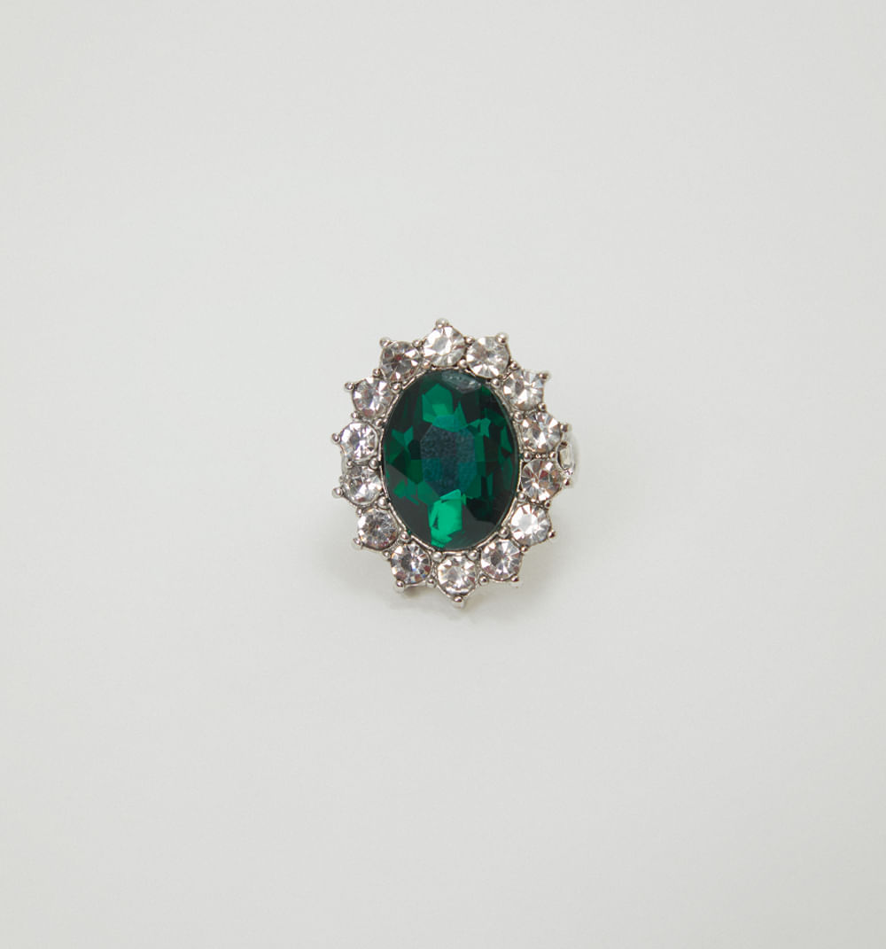 Anillo piedra y cristales