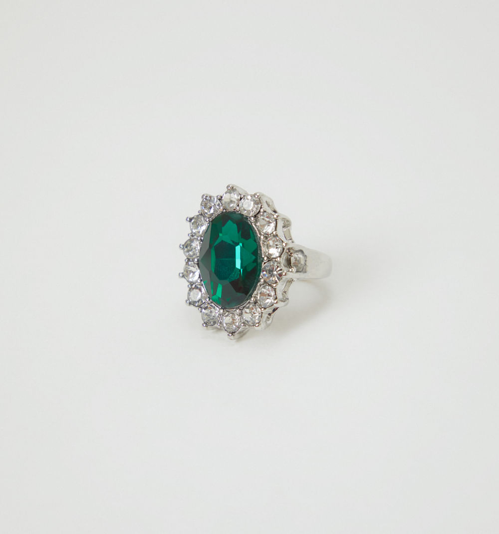 Anillo piedra y cristales