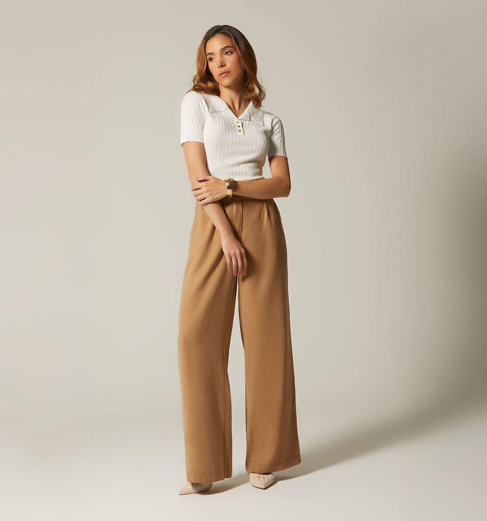 Pantalon tiro alto palazzo