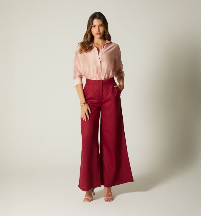 Pantalon palazo de prenses tiro alto