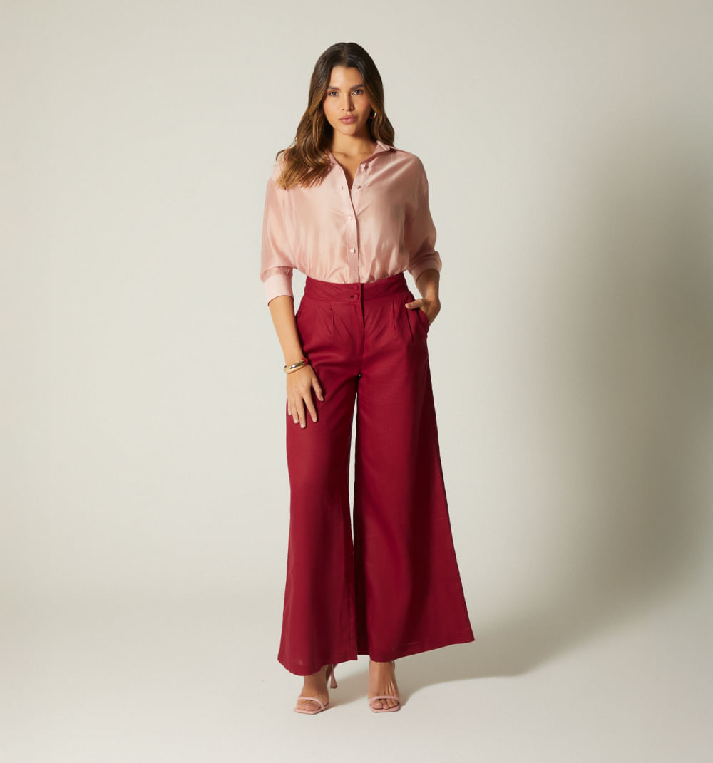 Pantalon palazo de prenses tiro alto