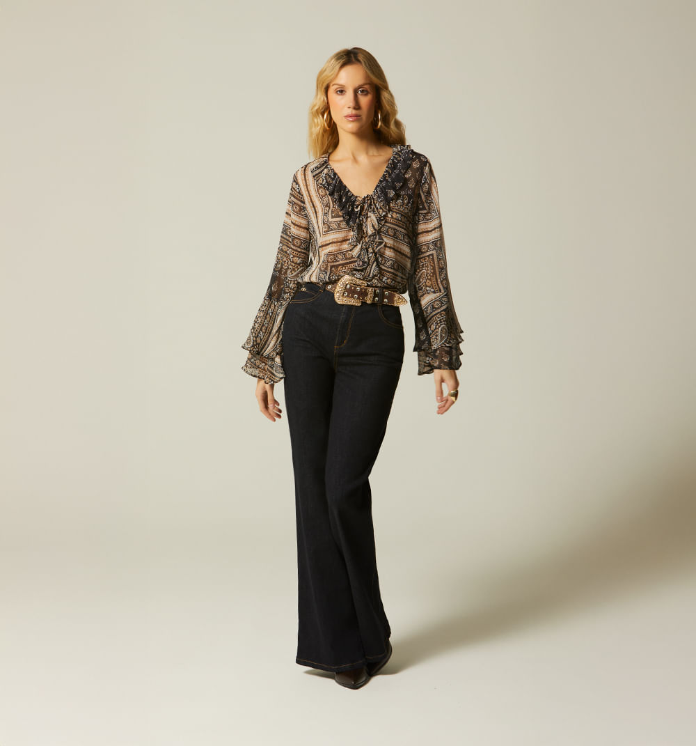 Jean campana tiro alto con correa