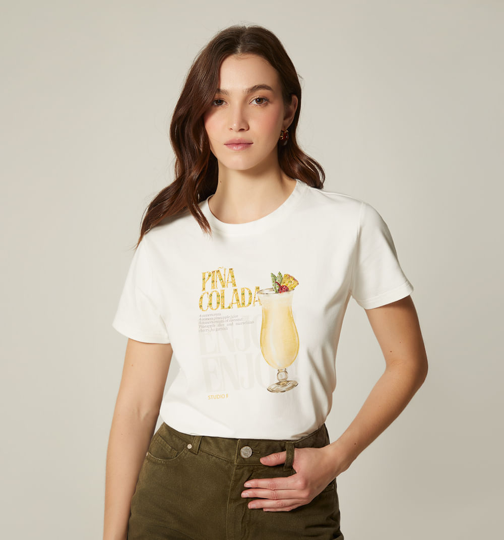 Camiseta estampada piña colada