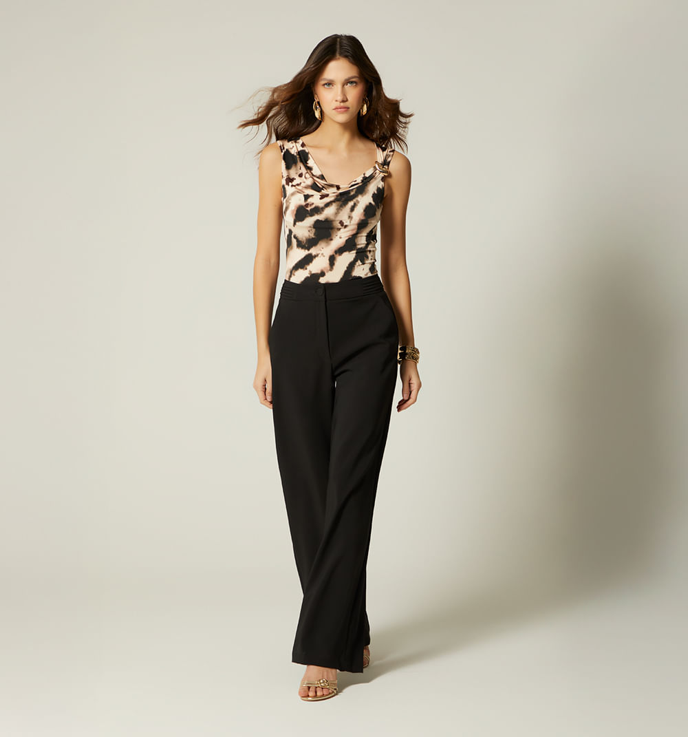 Pantalon palazzo tiro super alto