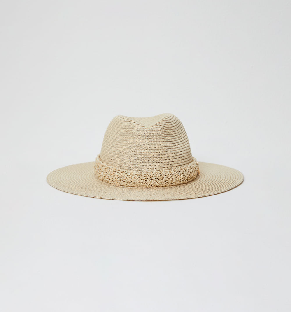 Sombrero ala ancha banda tejida