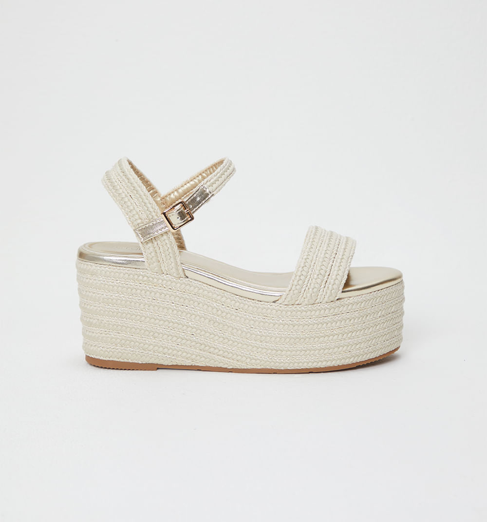 Sandalia planaforma capellada trenzada