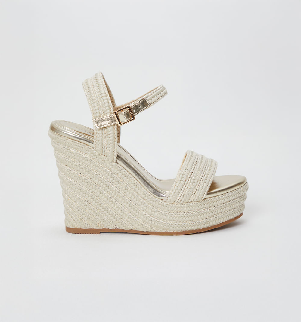 Sandalia plataforma capellada trenzada