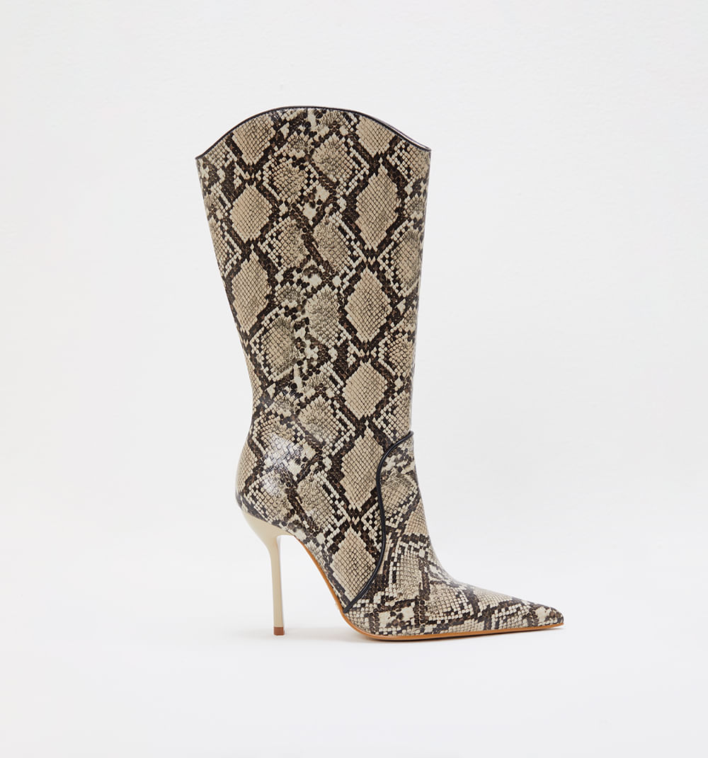 Bota caña alta en material piton