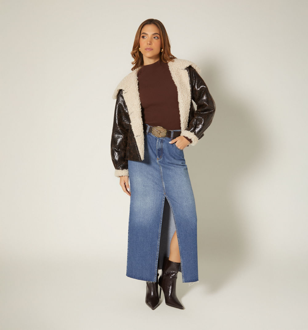 Chaqueta pelo interno y botones