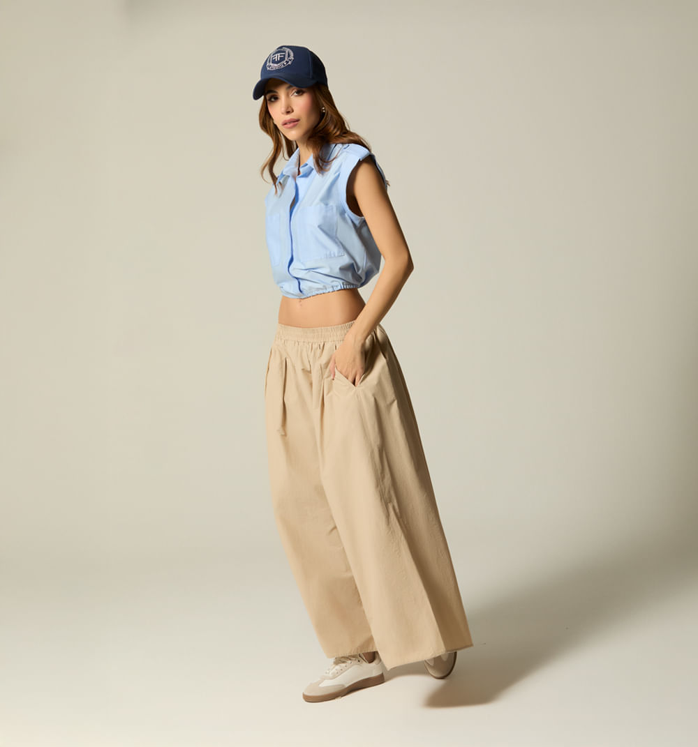 Blusa manga sisa abertura en espalda