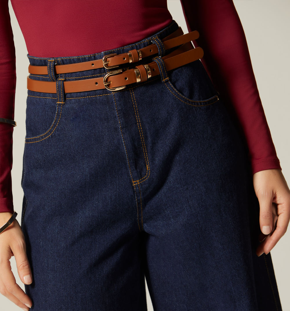 Jean palazo super alto doble correa