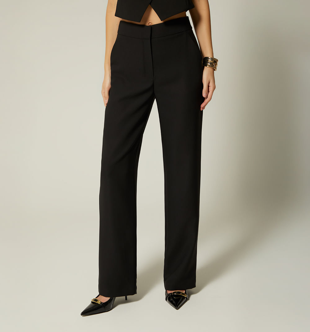 Pantalon recto tiro alto