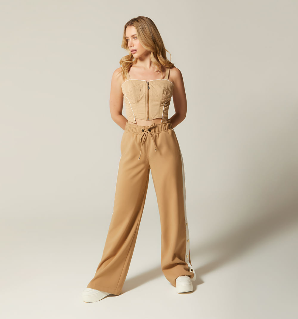 Blusa tiras cortes sesgo envivado