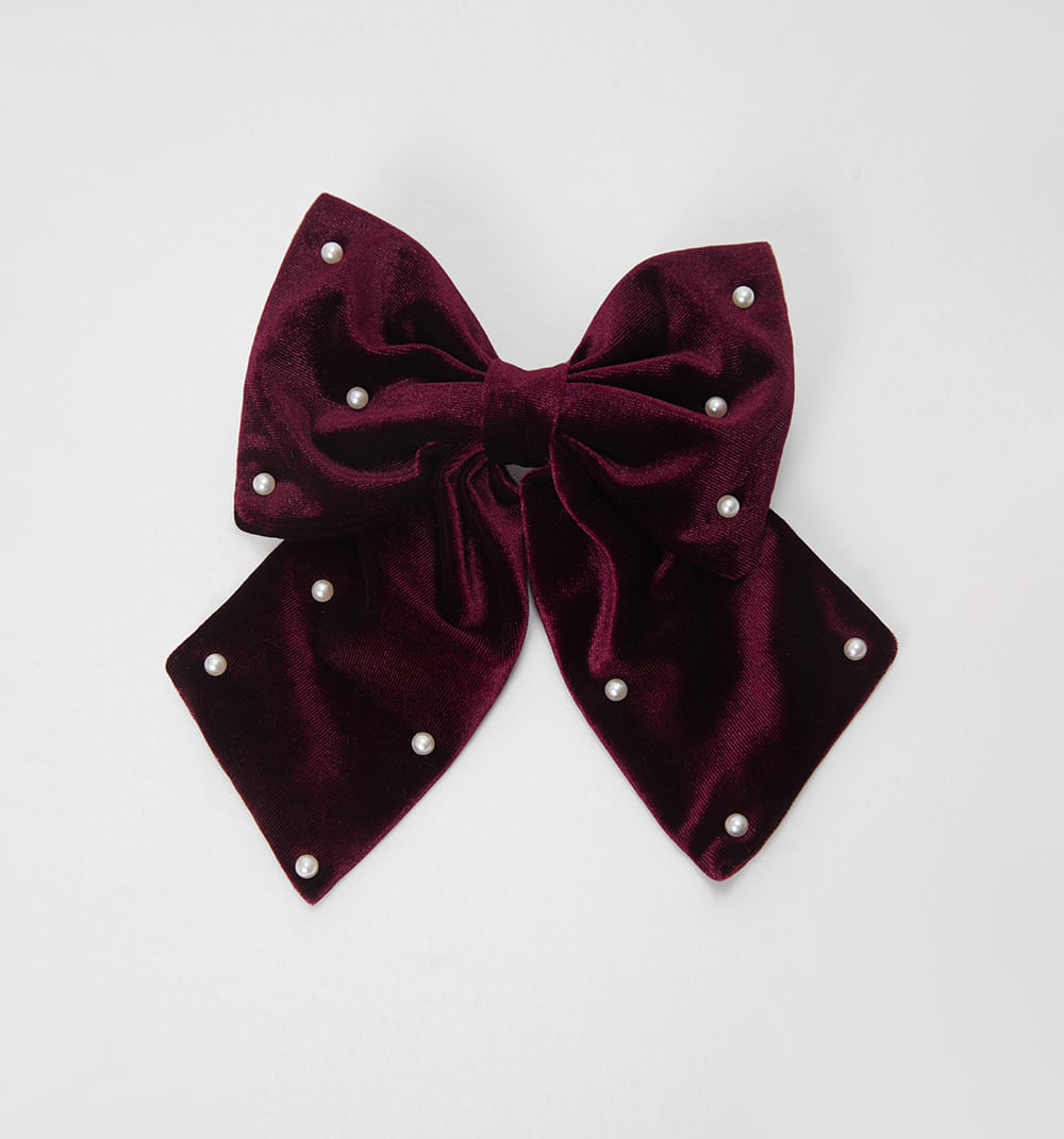 Moño velvet con perlas