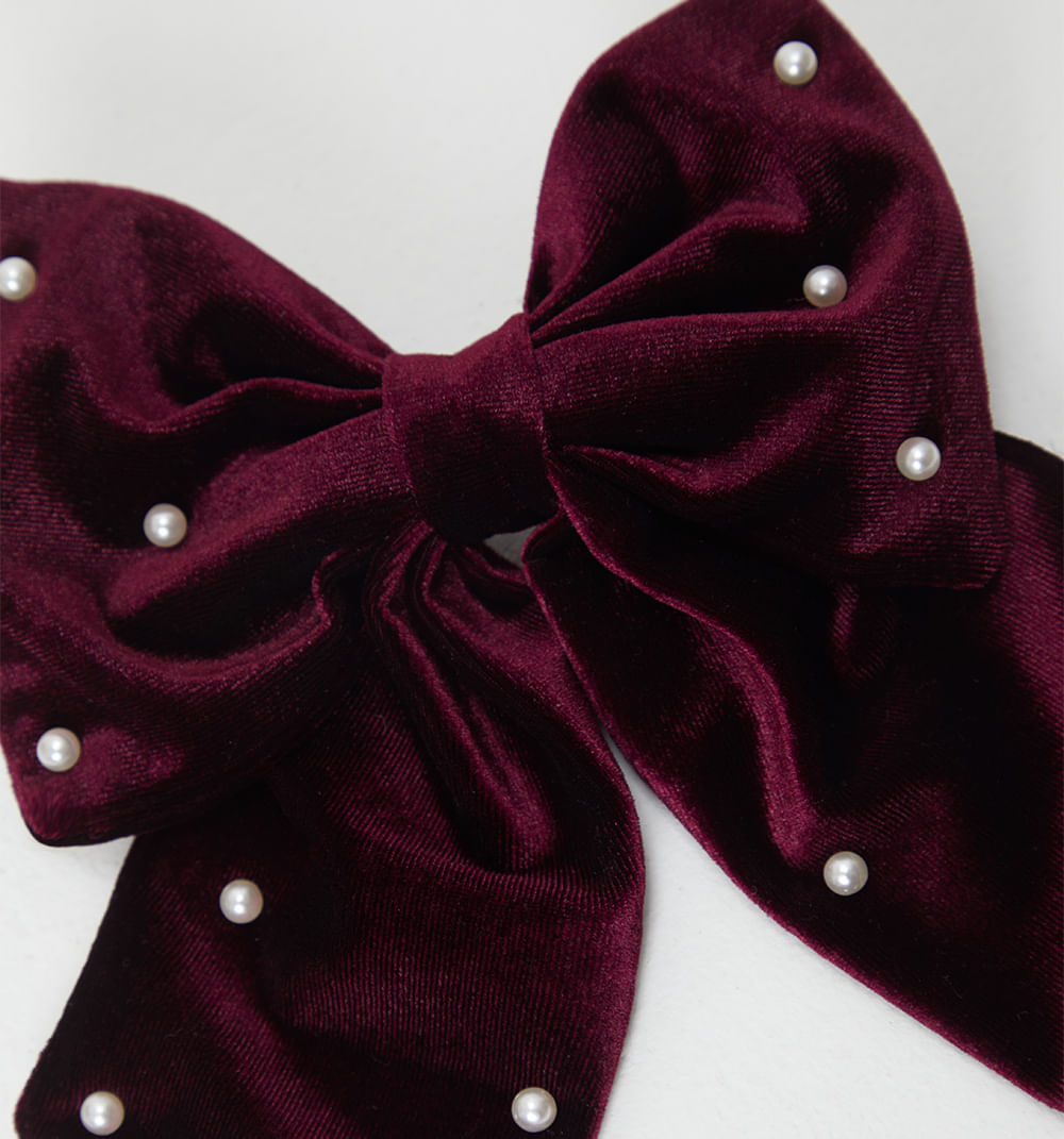 Moño velvet con perlas