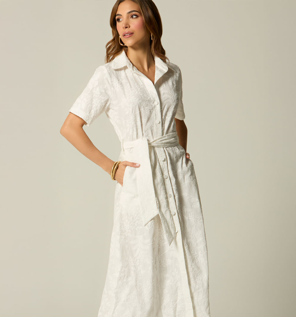 Vestido camisero manga corta