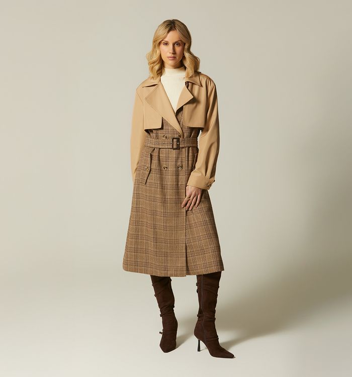 Trench coat monograma de cuadros