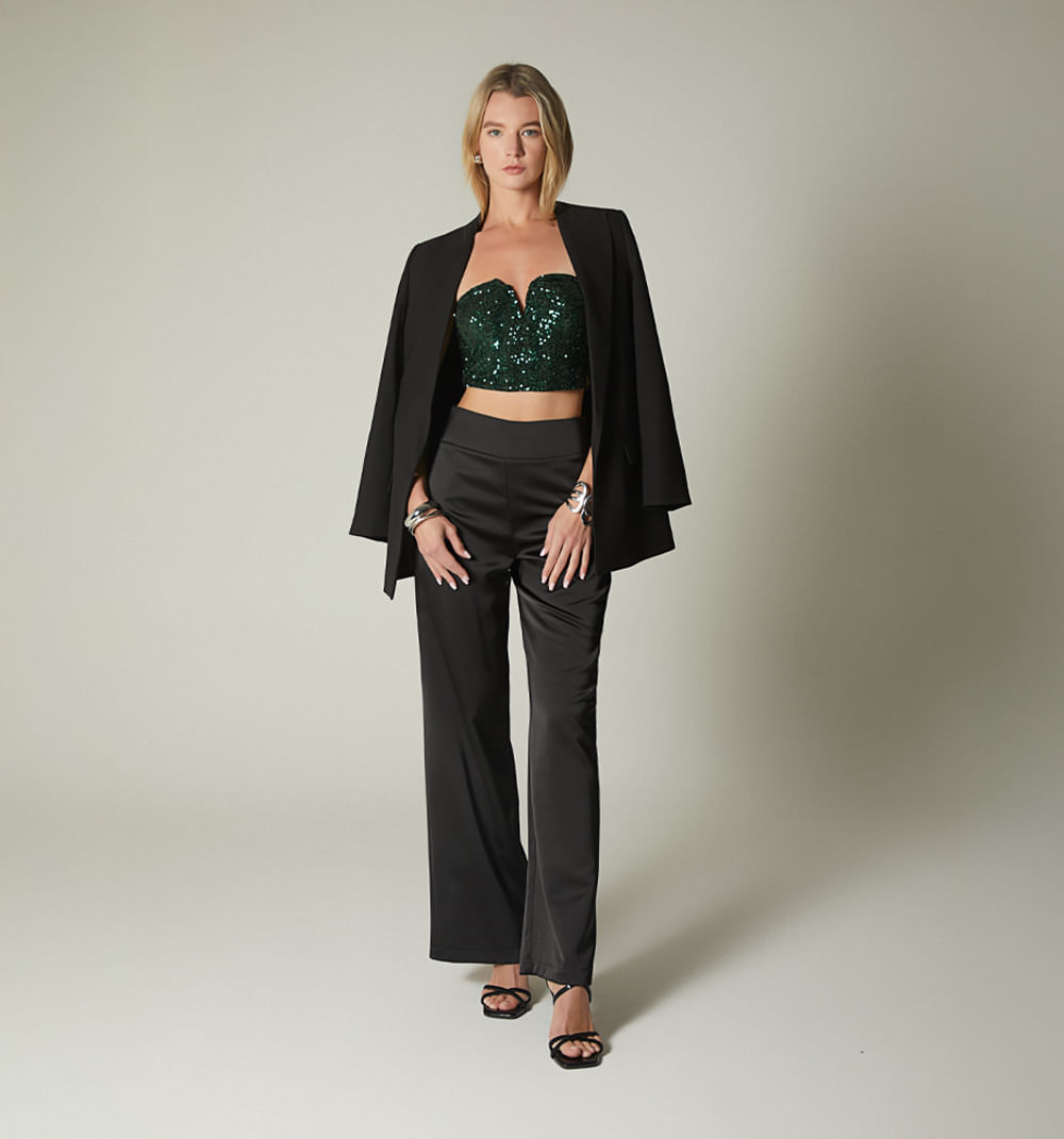 Blusa straple  con escote en v