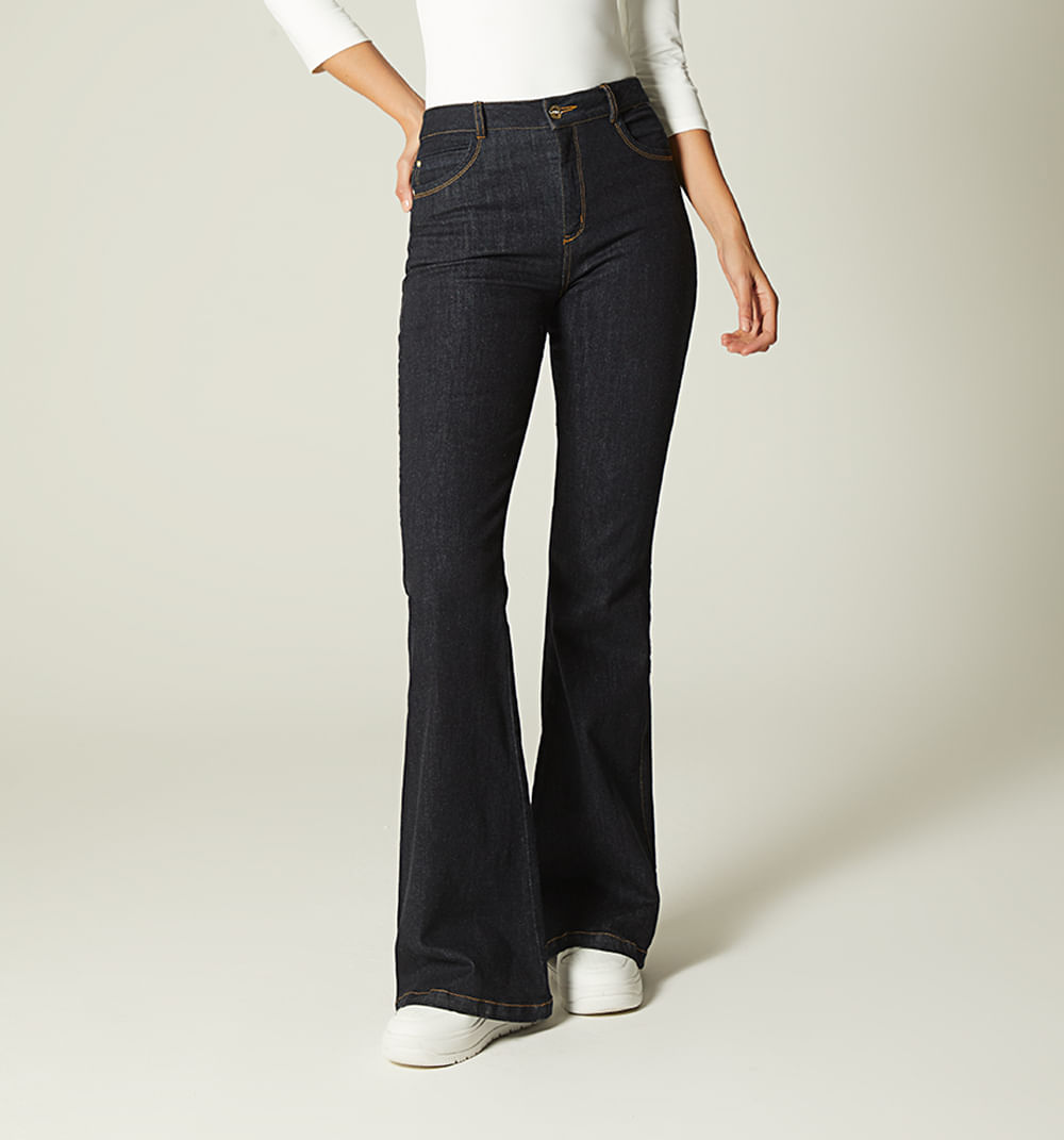 Jean bota campana tiro alto bardot