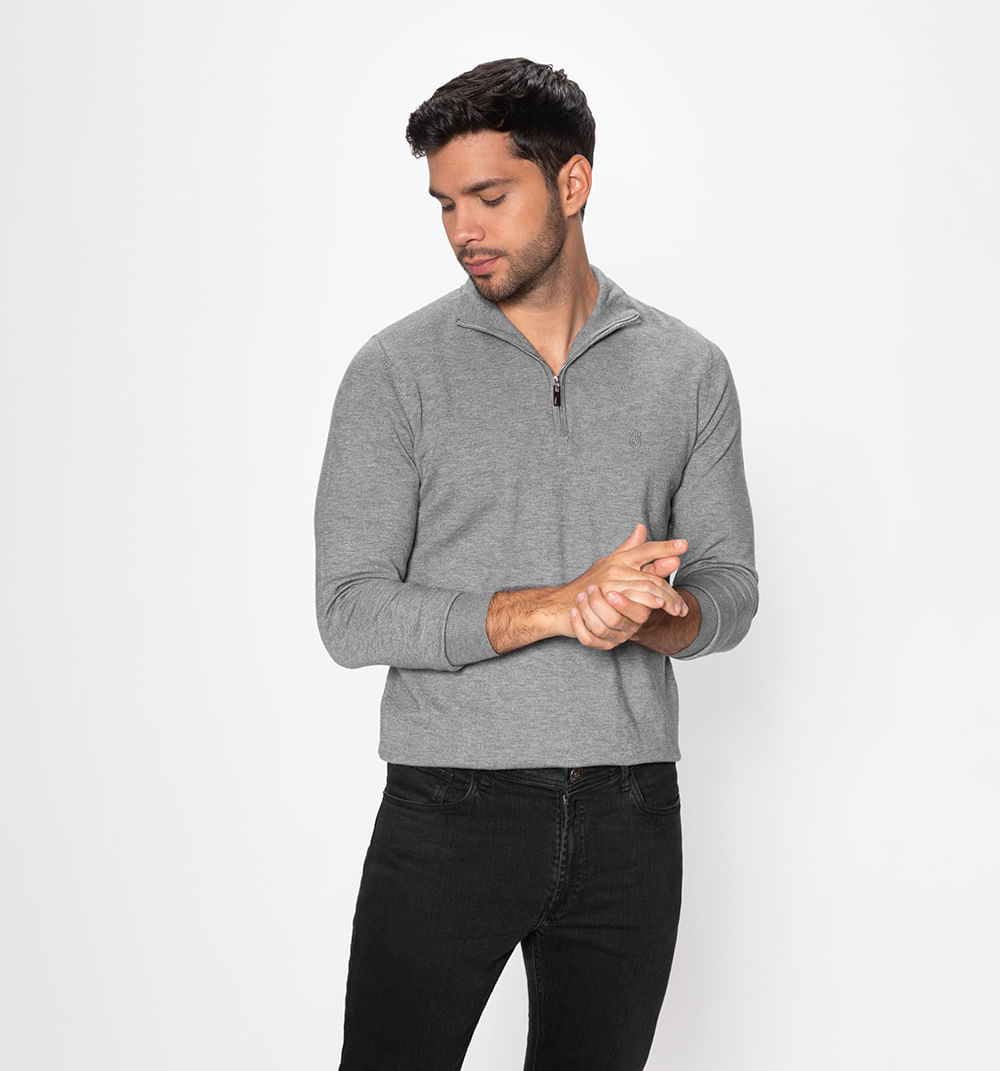 Buzo cuello alto con cierre