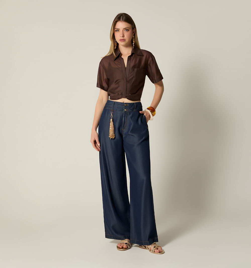 Blusa manga corta con entorche