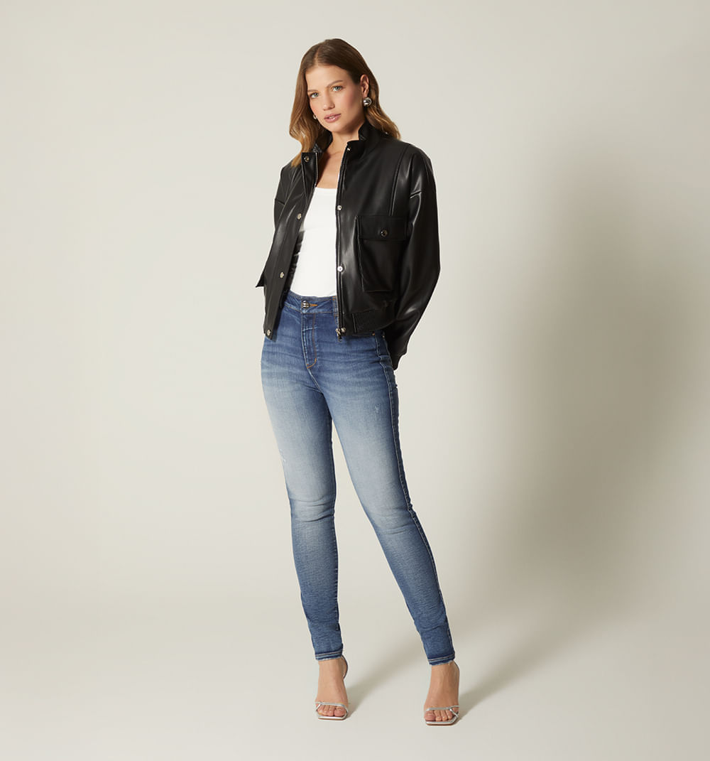 Chaqueta cuello alto maxibolsillo