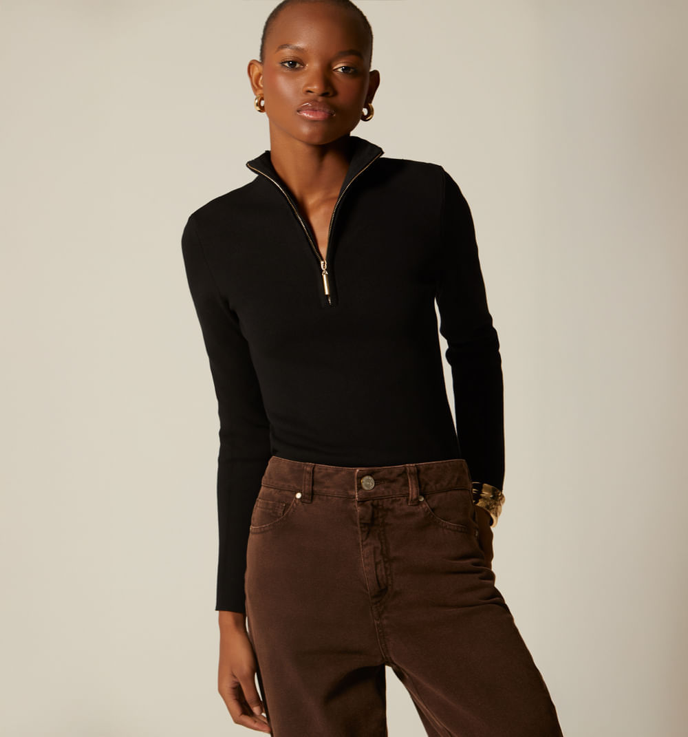 Buso manga larga cuello alto