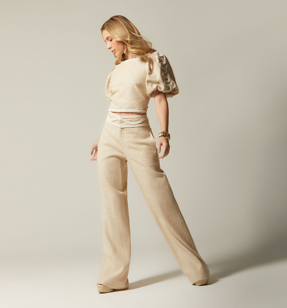 Pantalon palazo trensa en pretina