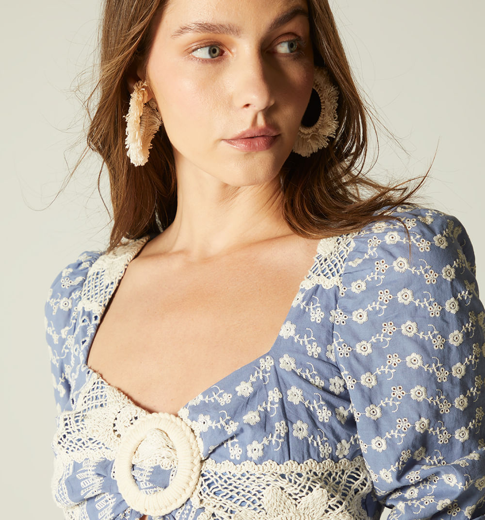 Blusa manga 3/4 con hebilla