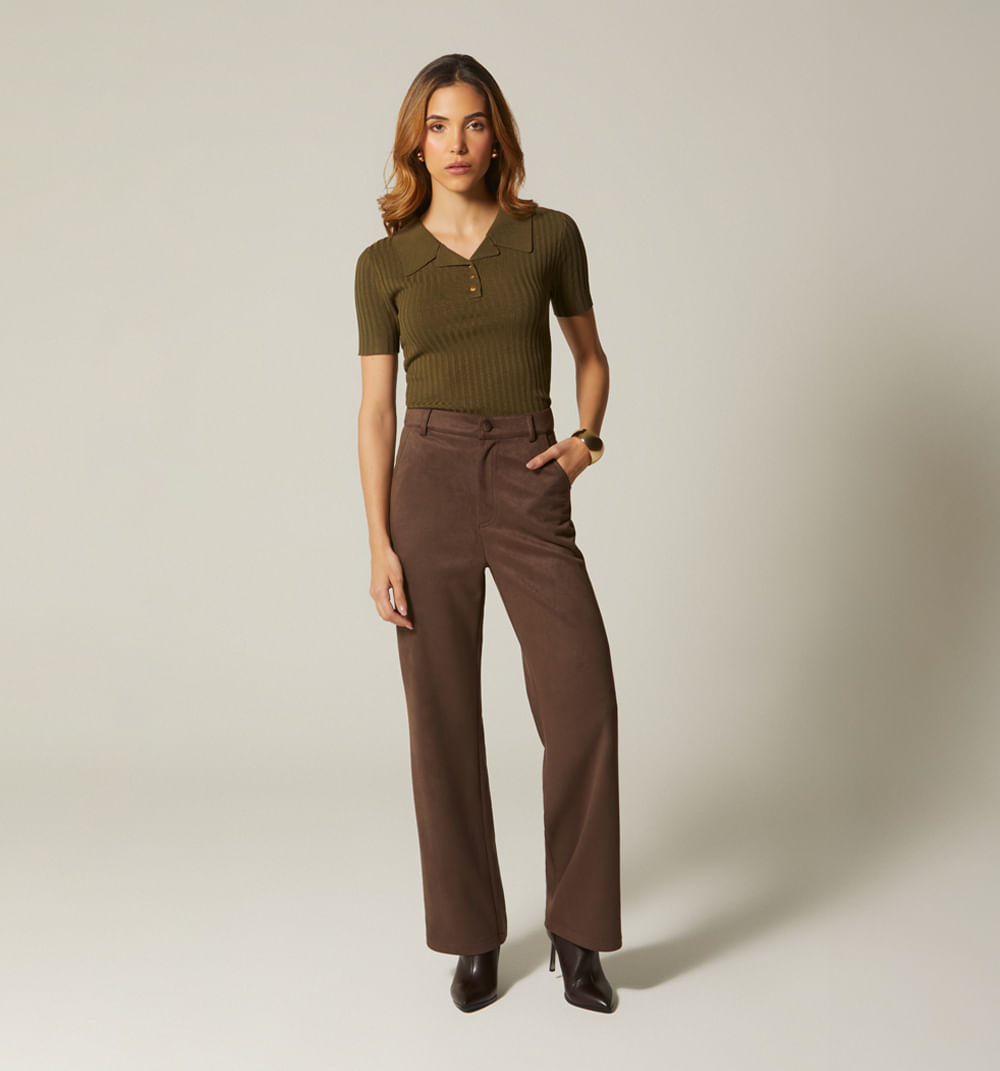 Blusa manga corta cuello polo