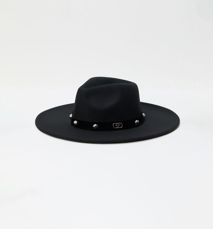 Sombrero ala ancha banda tachas