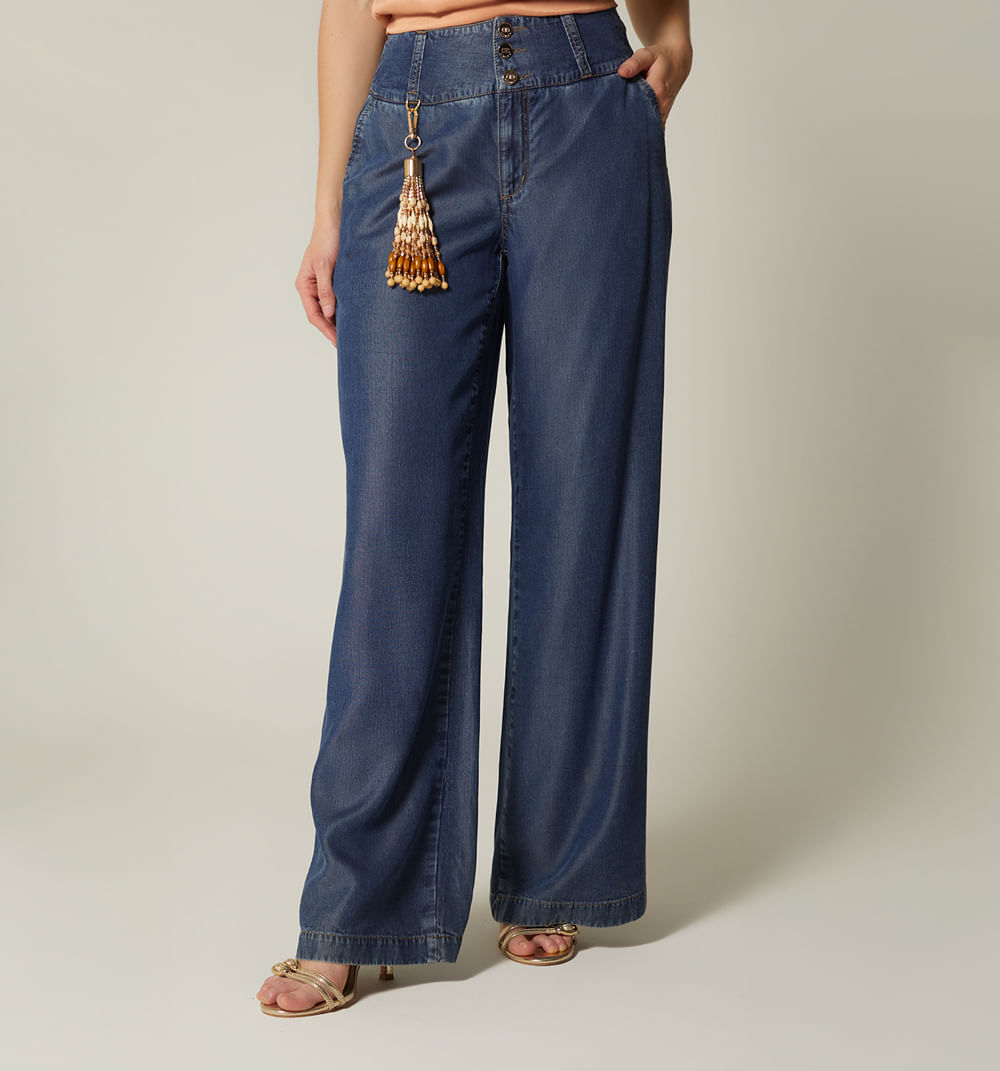 Jean palazo tiro super alto con borla