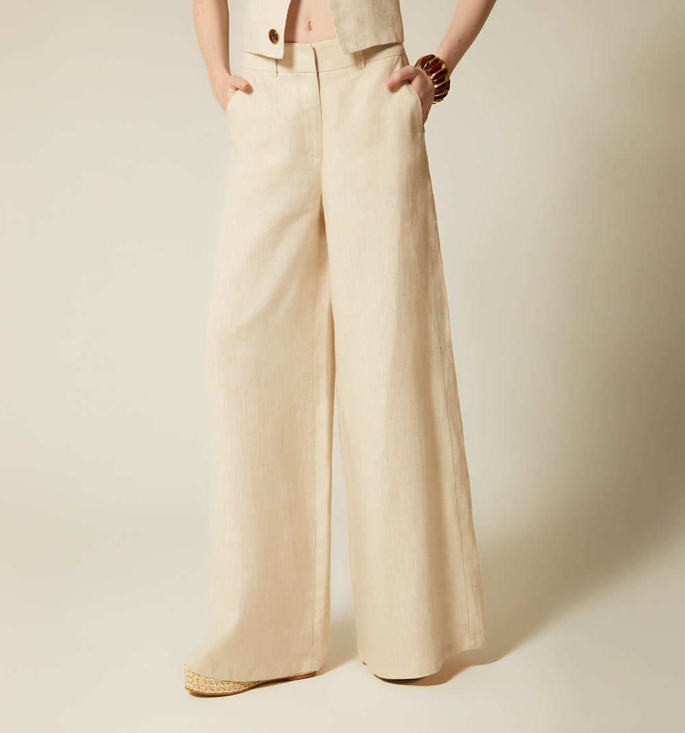 Pantalon palazo de prenses tiro alto