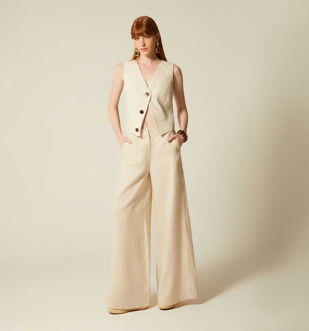 Pantalon palazo de prenses tiro alto