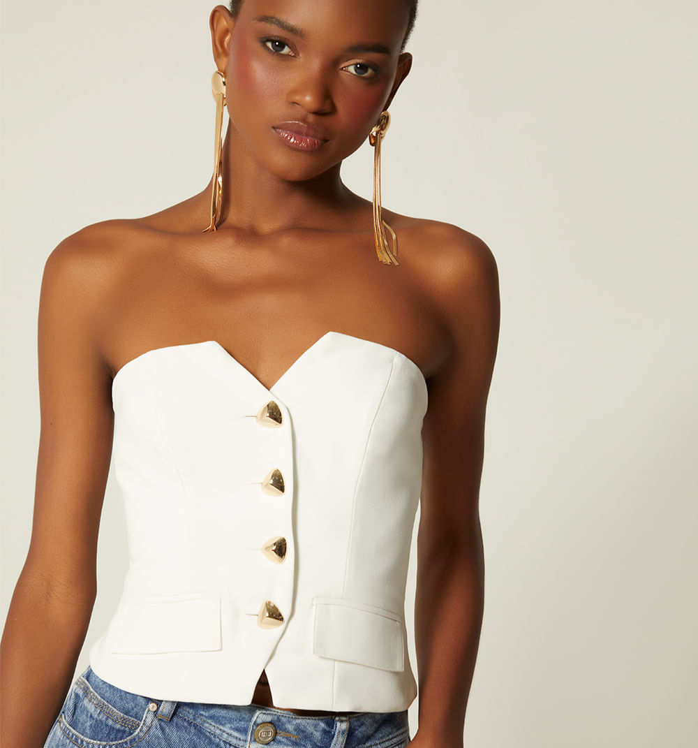 Blusa tailored con botones