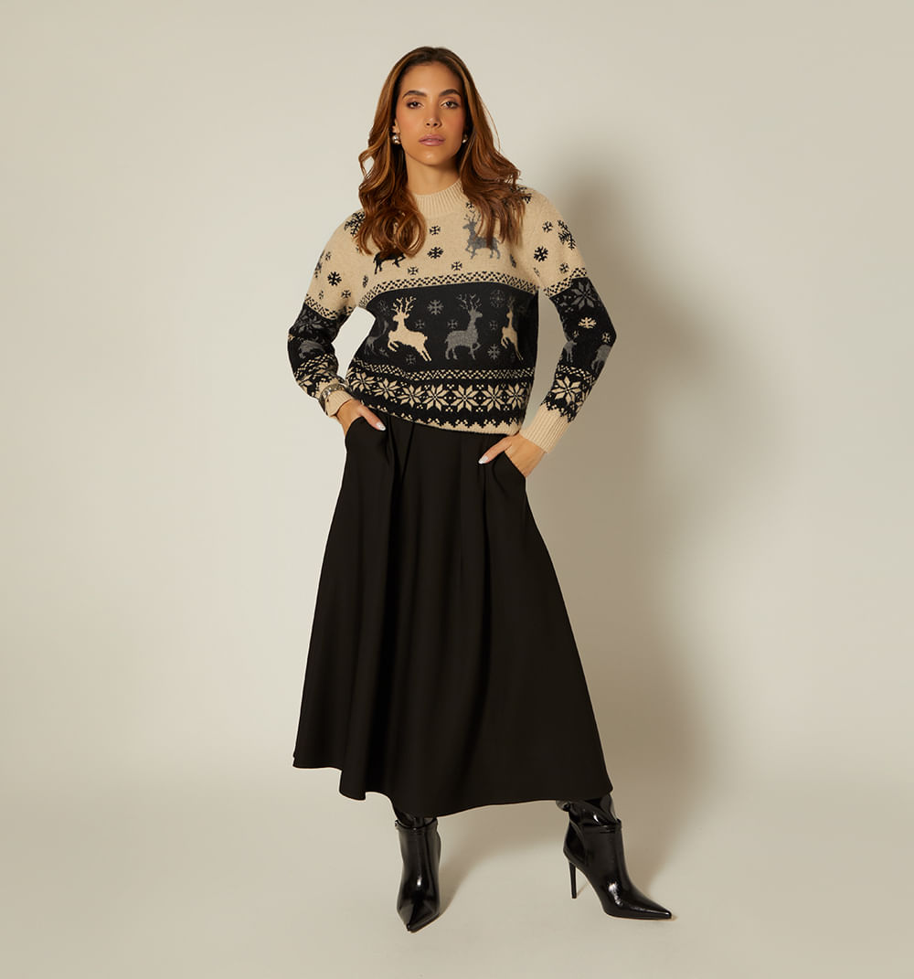 Buzo tejido navidad cuello alto