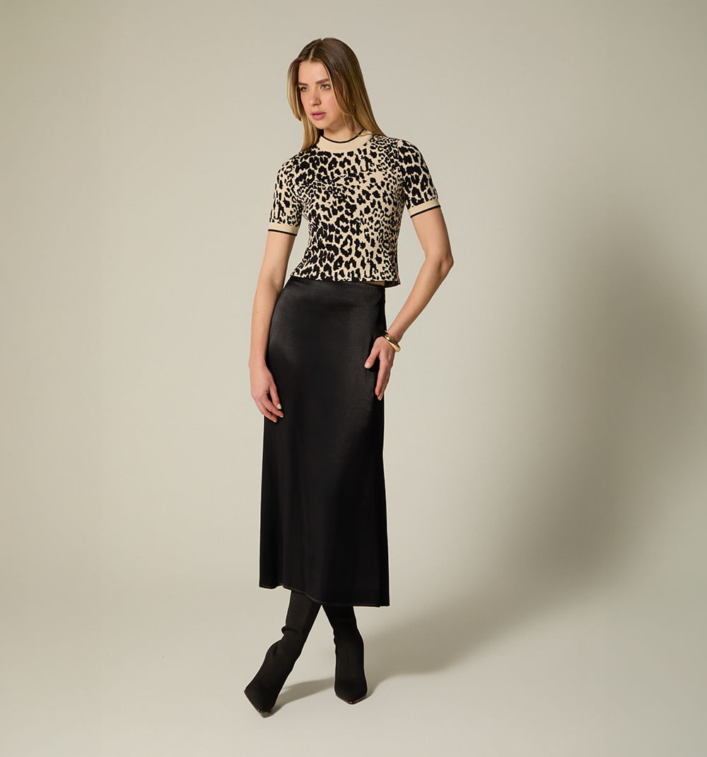 Blusa tejida cuello redondo