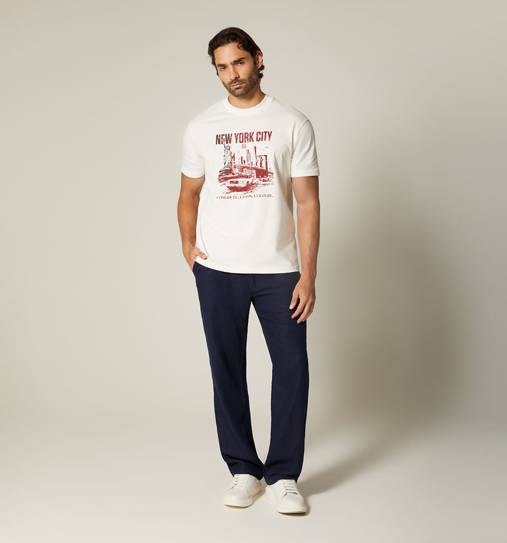 Pantalon jogger  en lino